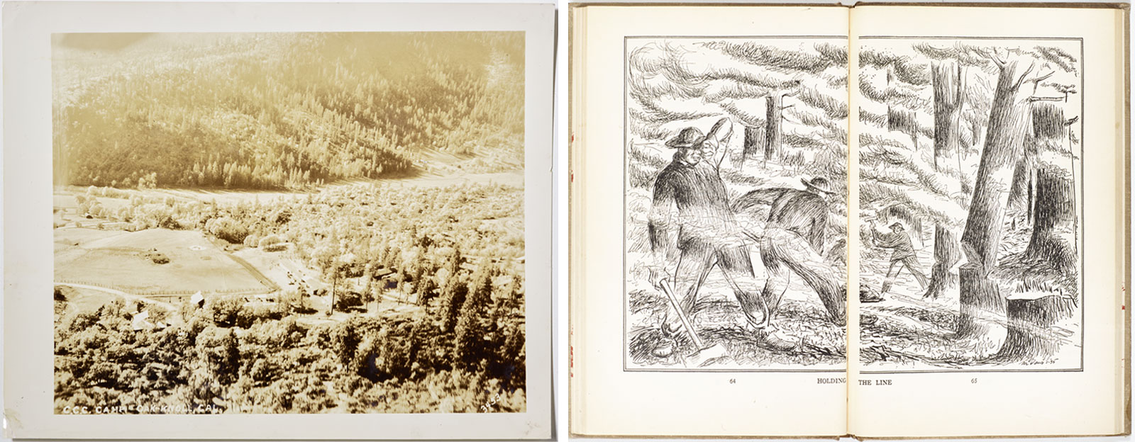 Photograph and book spread