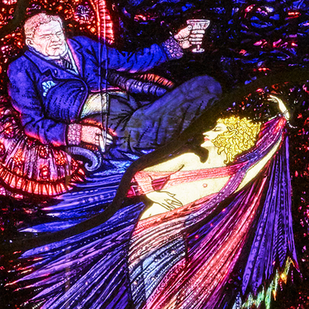 Stained-glass window detail view