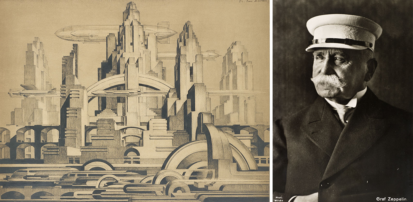 Drawing and postcard