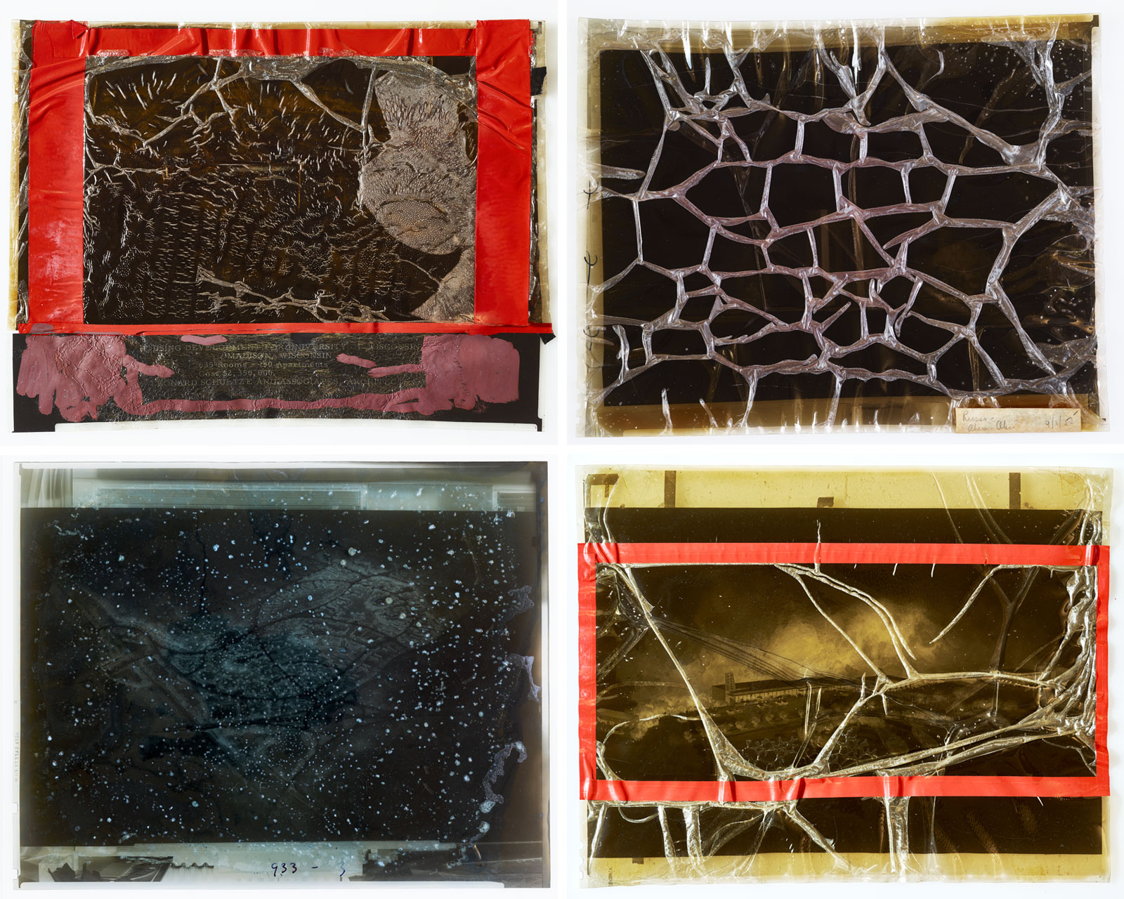 Photographic negatives showing deterioration